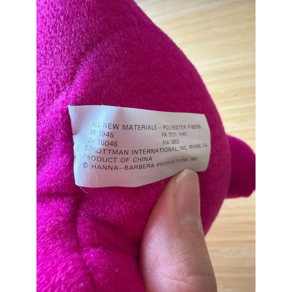 Vintage Flintstones Dino Plush Pink Strottman Hanna Barbera 9